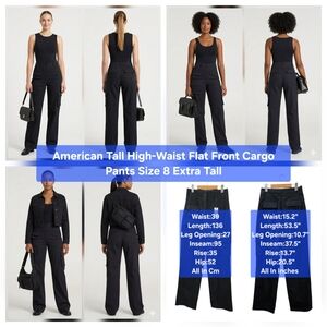 American Tall High-Waist Flat Front Cargo Pants Size 8 Extra Tall